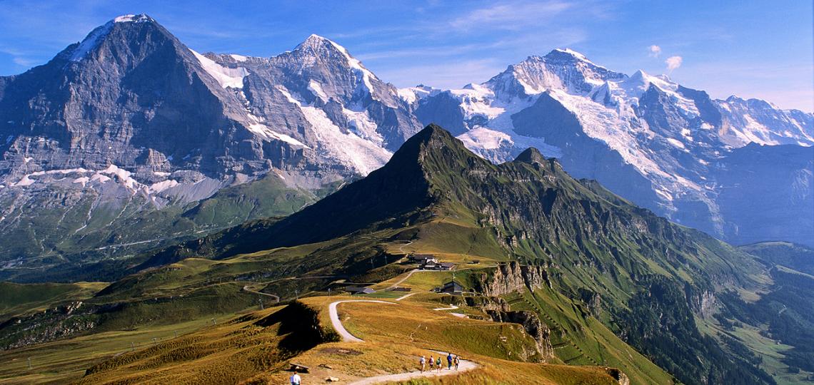 Bergwandelen in het Jungfrau Joch gebergte