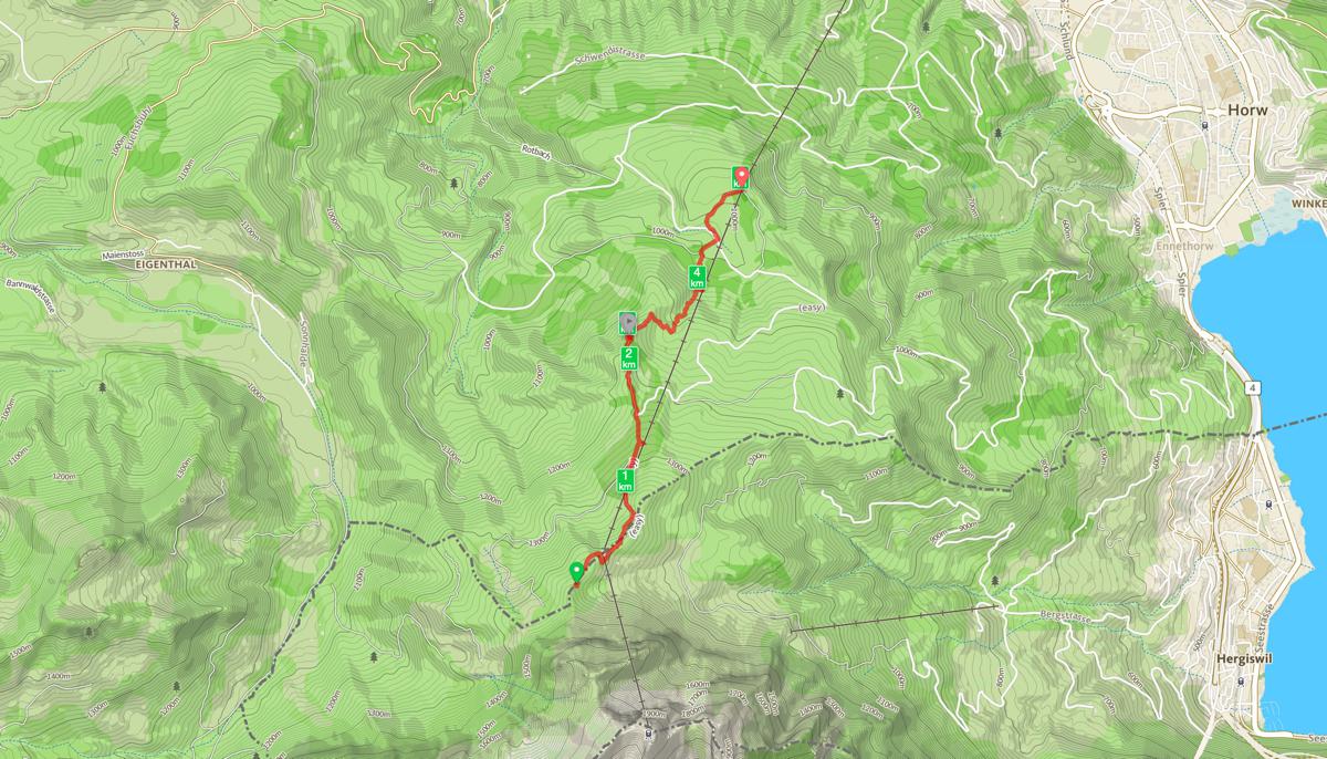 Route Fräkmüntegg richting Kriens