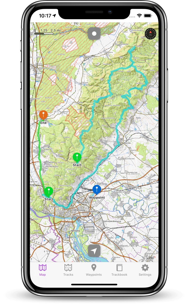Screenshot GPX app Smartphone